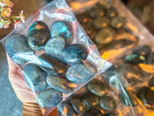 Load image into Gallery viewer, Bulk BLUE Labradorite PalmStone, 1 Lb Bulk Labradorite Crystal Palms
