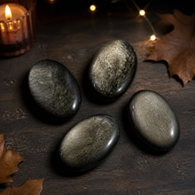 Load image into Gallery viewer, Gold Obsidian Palmstones
