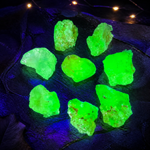 Load image into Gallery viewer, Hyalite Opal, Kryptonite,  Fluorescent Minerals
