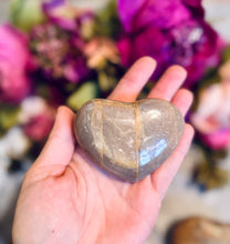 Load image into Gallery viewer, Flashy Peach Moonstone Crystal Hearts, Valentines Crystals
