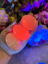 Load image into Gallery viewer, Pink Calcite Palm Stones, UV Reactive, Glows Pink, Fluorescent Minerals

