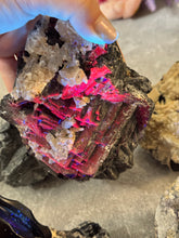 Load image into Gallery viewer, Huge Black Rose Fluorite Specimens, Rare Fluorite, Fluoresce Red or Pink
