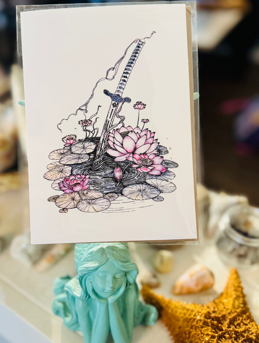 Sword of Serenity Art Print – 5x7 Fantasy Art with Poetry