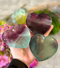 Load image into Gallery viewer, Large CANDY Fluorite Heart Bowls, Valentines Day Gift
