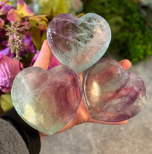 Load image into Gallery viewer, Large CANDY Fluorite Heart Bowls, Valentines Day Gift
