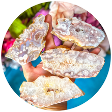 Load image into Gallery viewer, Pink Flower Agate Slices, Polished Flower Agate Slabs, Pink Cherry Blossom Agate
