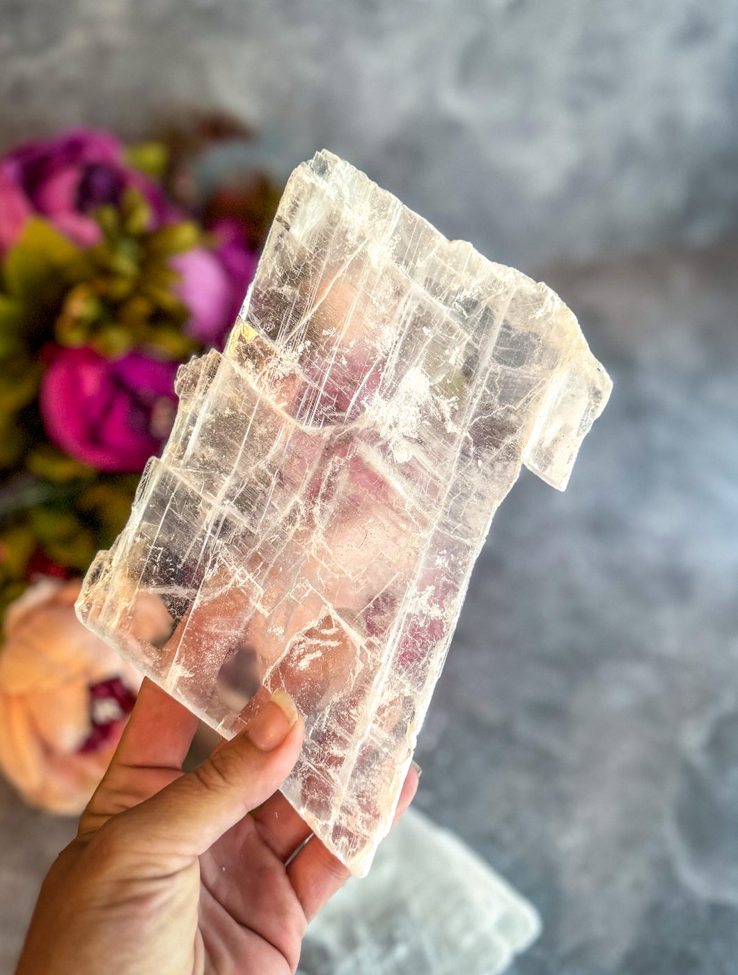 Genuine Raw Selenite Specimens, Clear Selenite Slabs