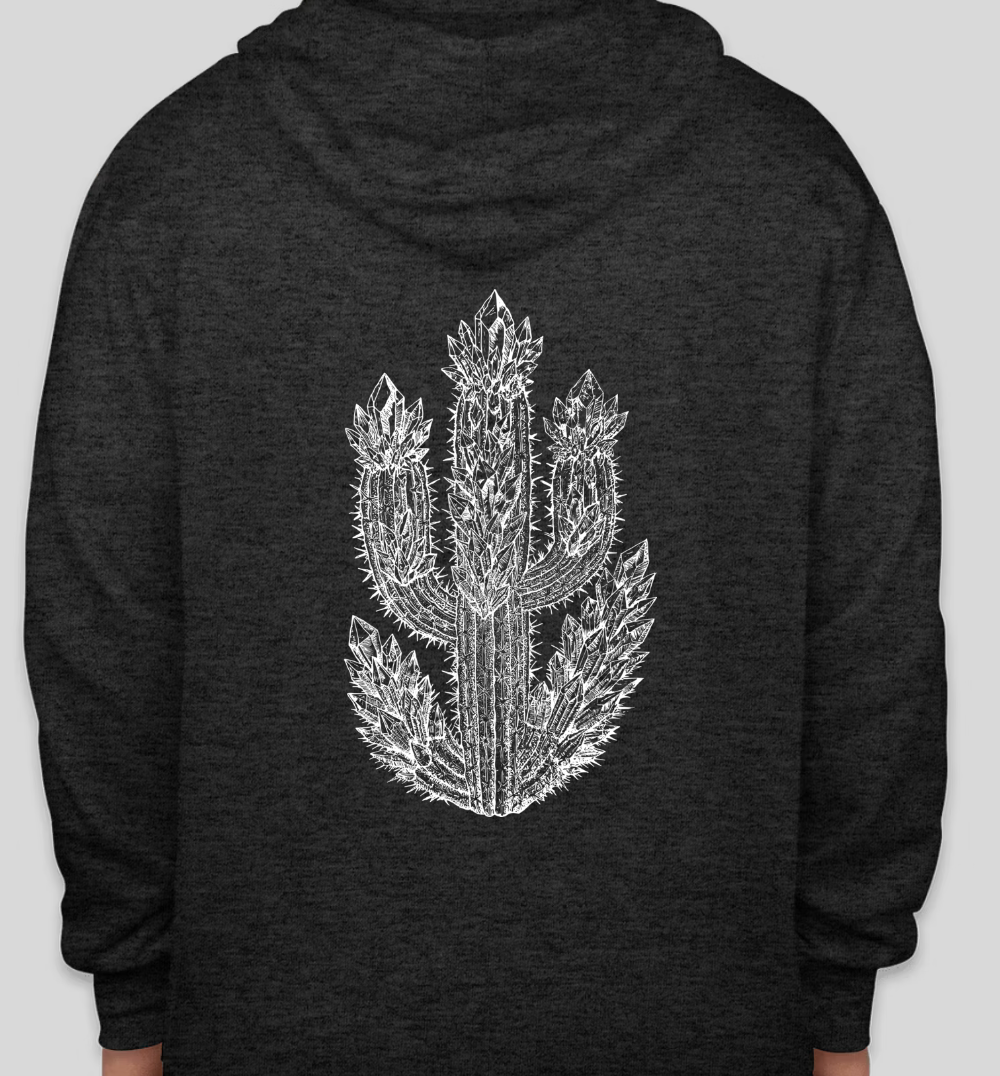 ✨PREORDER✨ Crystal Cactus Graphic Zip Up Hoodie – Multiple Color Options