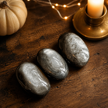 Load image into Gallery viewer, Silver Obsidian Palmstones
