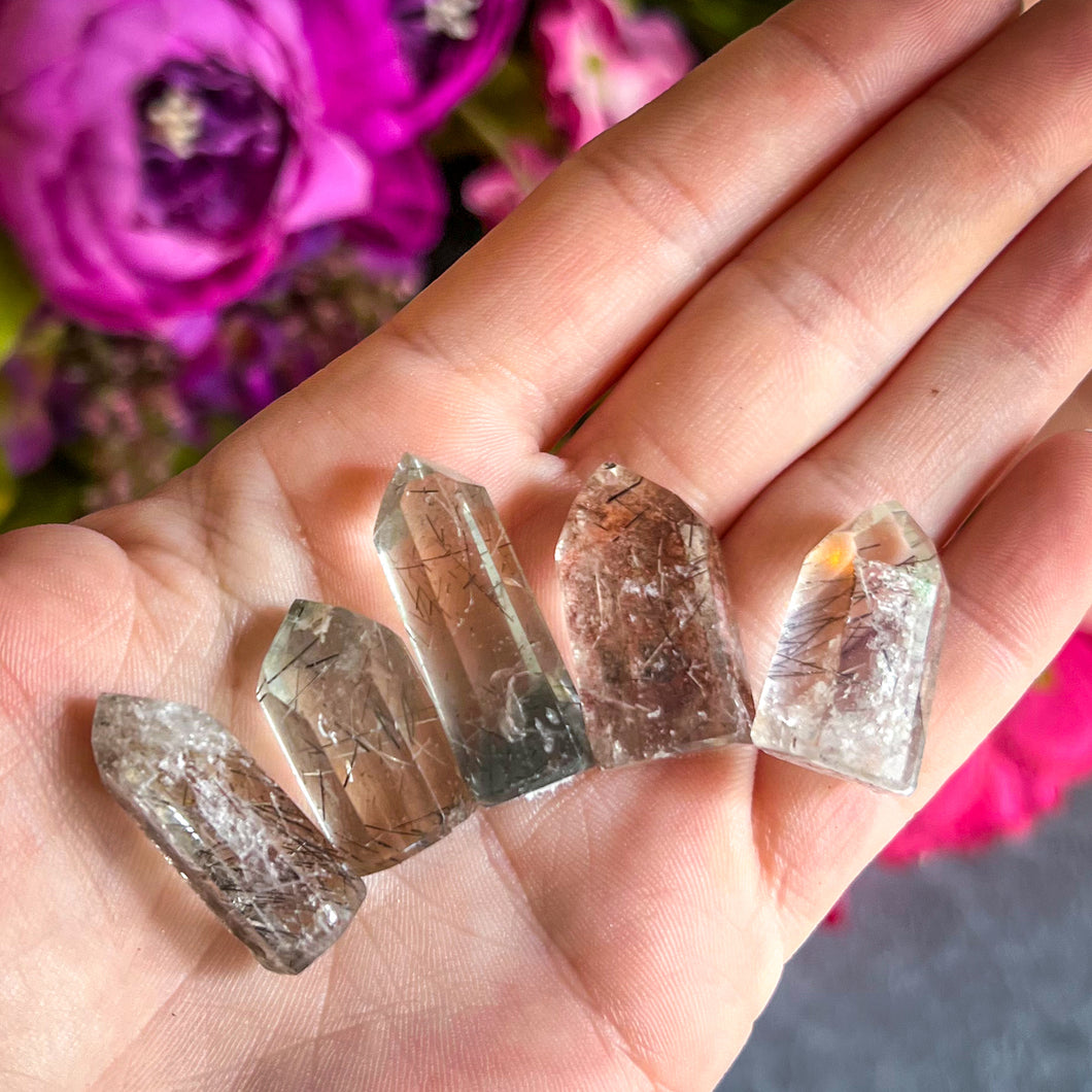 Rutilated Quartz Mini Towers, Tiny Rutile Quartz Points
