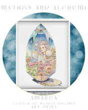 Load image into Gallery viewer, Amarea - Keeper of Quartz Dreams Art Print – Fantasy Crystal Art with Poetry
