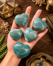 Load image into Gallery viewer, Amazonite Crystal Hearts, Amazonstone Heart
