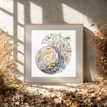 Load image into Gallery viewer, 12x16 Ammonite Fine Art Print, Transformational Art, Fantasy Art, Fossil Painting, Crystal Painting, Archival Print
