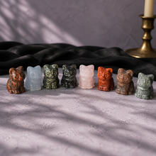 Load image into Gallery viewer, Mini Mixed Crystal Cat Carving | Assorted Stone Figurine
