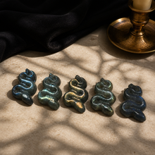 Load image into Gallery viewer, Mini 3 cm Labradorite Snake | Serpent Crystal Carving
