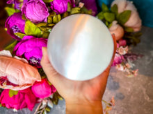 Load image into Gallery viewer, Huge Satin Spar Crystal Ball, Selenite Sphere, 2 1/2 Lbs 4&quot;
