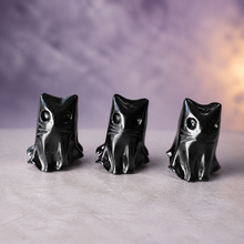 Load image into Gallery viewer, Mini Black Obsidian Cat Ghost | Halloween Crystal Carving
