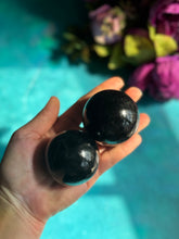 Load image into Gallery viewer, Black Tourmaline Crystal Spheres, Ethically Sourced Crystals, Protection Stone
