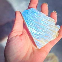 Load image into Gallery viewer, Blue Moonstone Crystal Slices, Moonstone Slabs
