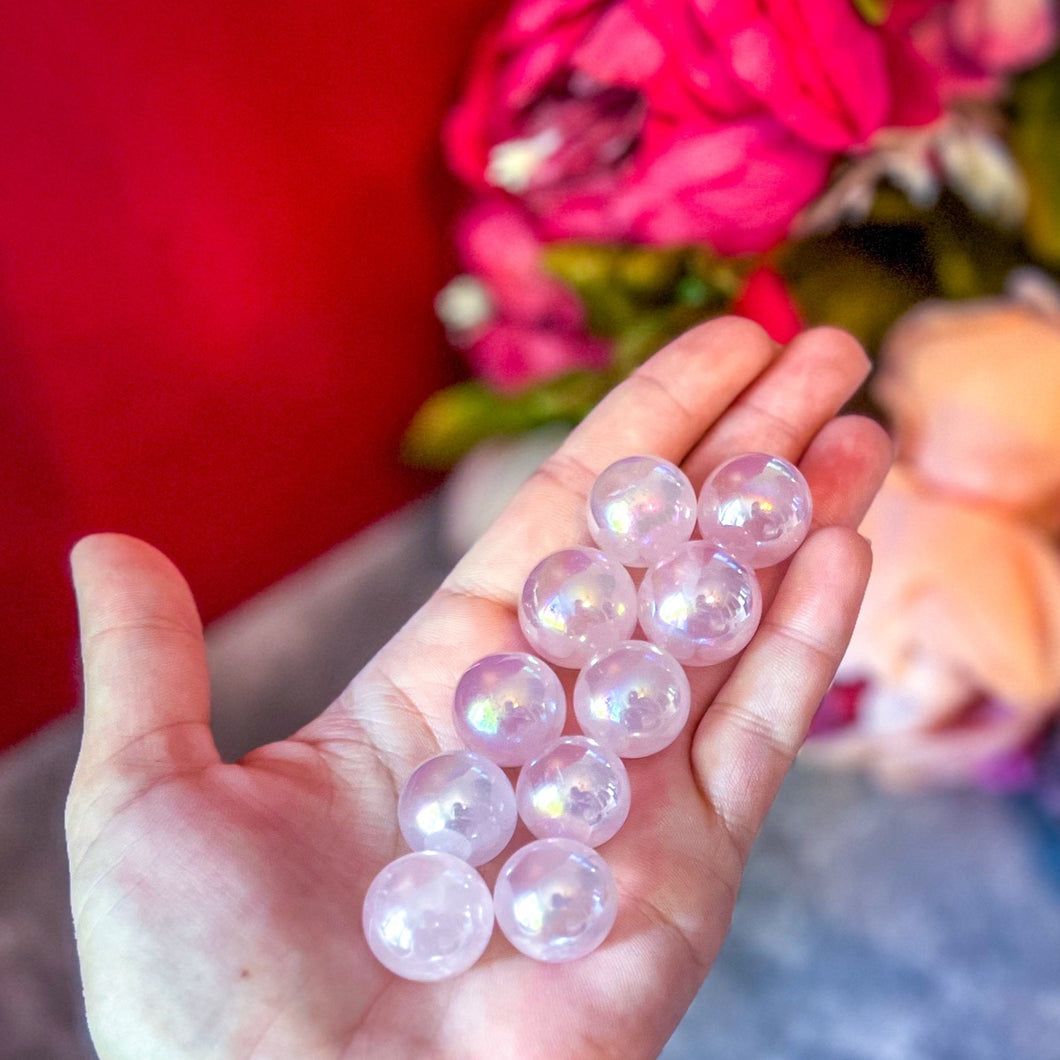 10 AURA Rose quartz Crystal Balls, Bulk Aura Quartz