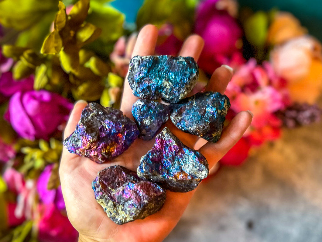 Bulk 1 Lb Peacock Ore, Ethically Sourced Chalcopyrite