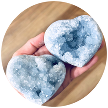 Load image into Gallery viewer, Ethically Sourced CELESTITE Hearts
