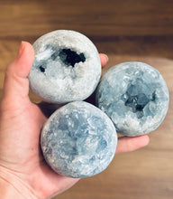 Load image into Gallery viewer, Ethically Sourced CELESTITE Crystal Spheres
