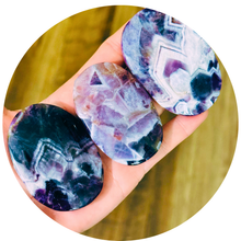 Load image into Gallery viewer, Dream Amethyst Palmstones, Chevron Amethyst Palm
