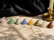 Load image into Gallery viewer, Mixed Crystal Witch Hat Carving | Assorted Halloween Stone

