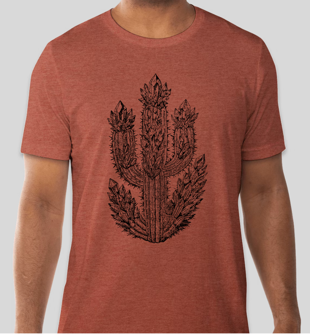 ✨PREORDER✨ Black Crystal Cactus Graphic Tee – Multiple Color Options