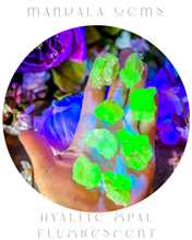 Load image into Gallery viewer, Hyalite Opal, also known as Kryptonite, Water Opal, Water Stone, Fluorescent Minerals
