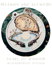 Load image into Gallery viewer, Pearl of Wisdom - Oyster Shell Sticker – 4" Waterproof Vinyl Decal

