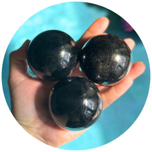 Load image into Gallery viewer, Black Tourmaline Crystal Spheres, Ethically Sourced Crystals, Protection Stone
