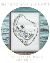 Load image into Gallery viewer, The Great Wave - Oyster Shell Art Print
