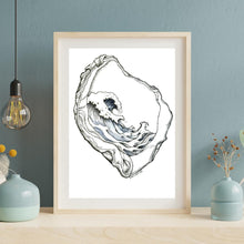 Load image into Gallery viewer, The Great Wave - Oyster Shell Art Print
