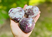 Load image into Gallery viewer, Red Tourmaline Hearts / Rubellite Crystal Hearts
