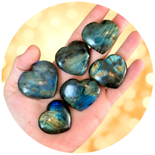 Load image into Gallery viewer, Small Ethically Sourced Labradorite Hearts
