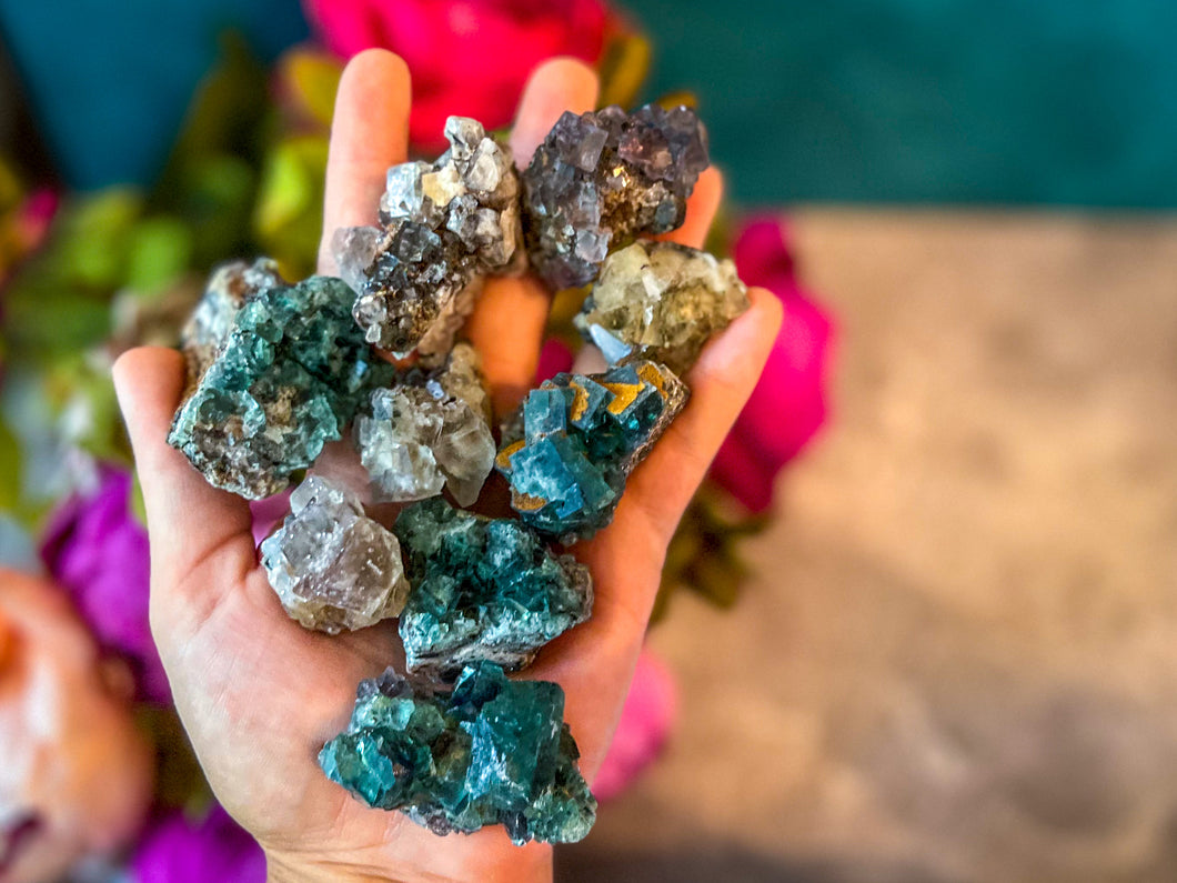 RARE Lady Annabella Fluorite Clusters, Gree Purple Yellow and Clear Fluorite, CLOSED Mine!
