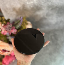 Load image into Gallery viewer, Black Obsidian Round Mirrors scrying mirrors, 4 1/2&quot;-5&quot;
