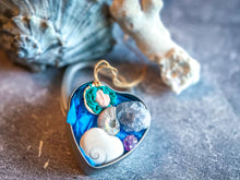 Load image into Gallery viewer, Mermaid Gift Set, Mermaid Fairy, Seashells, Rainbow Ammonite, Celestite cluster, Shiva Eye Shell Heart
