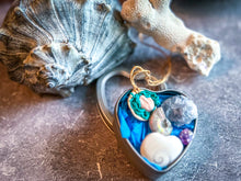 Load image into Gallery viewer, Mermaid Gift Set, Mermaid Fairy, Seashells, Rainbow Ammonite, Celestite cluster, Shiva Eye Shell Heart
