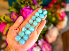 Load image into Gallery viewer, Mini Aquamarine Spheres, Tiny Polished Aquamarine Crystal Balls
