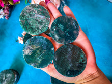 Load image into Gallery viewer, Moss Agate Discs, Moss Agate Coin
