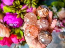 Load image into Gallery viewer, Natural Red Hematoid Quartz Spheres, Fire Quartz Balls
