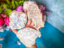 Load image into Gallery viewer, Beautiful Pink Flower Agate Slices, Polished Flower Agate Slabs, Pink Cherry Blossom Agate Polished Slab
