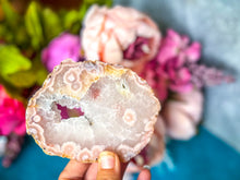 Load image into Gallery viewer, Beautiful Pink Flower Agate Slices, Polished Flower Agate Slabs, Pink Cherry Blossom Agate Polished Slab
