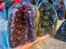 Load image into Gallery viewer, Large Semi Polished Rainbow Amethyst Cathedrals, Pink Amethyst, Raw Black Amethyst Freeforms 500 gram+
