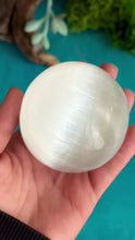 Load and play video in Gallery viewer, 3” selenite Crystal Ball, Selenite Sphere, Satin Spar Sphere
