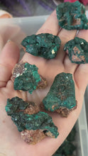 Load and play video in Gallery viewer, Raw Dioptase Crystal Specimens, Green Dioptase Mineral
