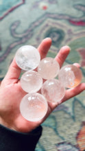 Load and play video in Gallery viewer, Clear Quartz Crystal Spheres, Ethically Sourced Crystals

